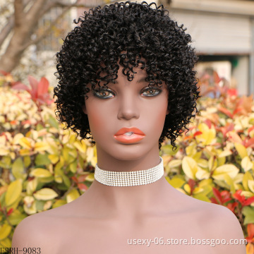 Free sample short bob cut wig remy brazilian hair pixie cut wig human hair short curly wigs